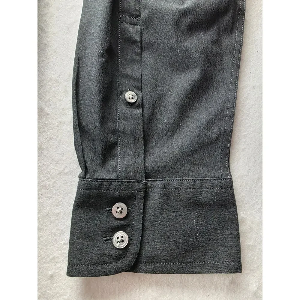 Untuckit For Her Womens Button Down Black Shirt Size 10